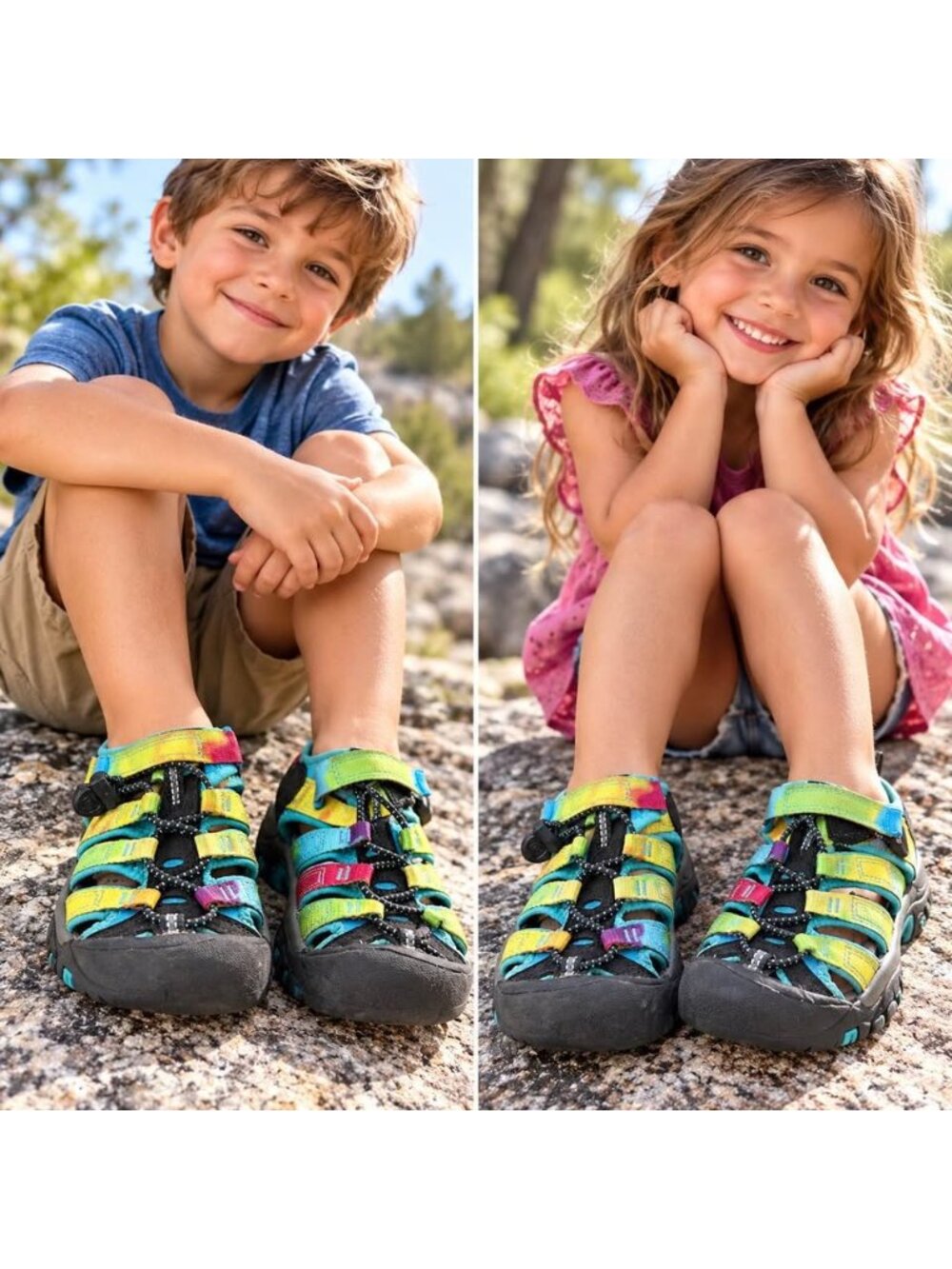 KEEN Kids Newport H2 Rainbow Multicolor Closed Toe Sport Sandals Size 11